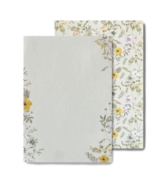 Papel de Carta Wild Flowers - Amarelo